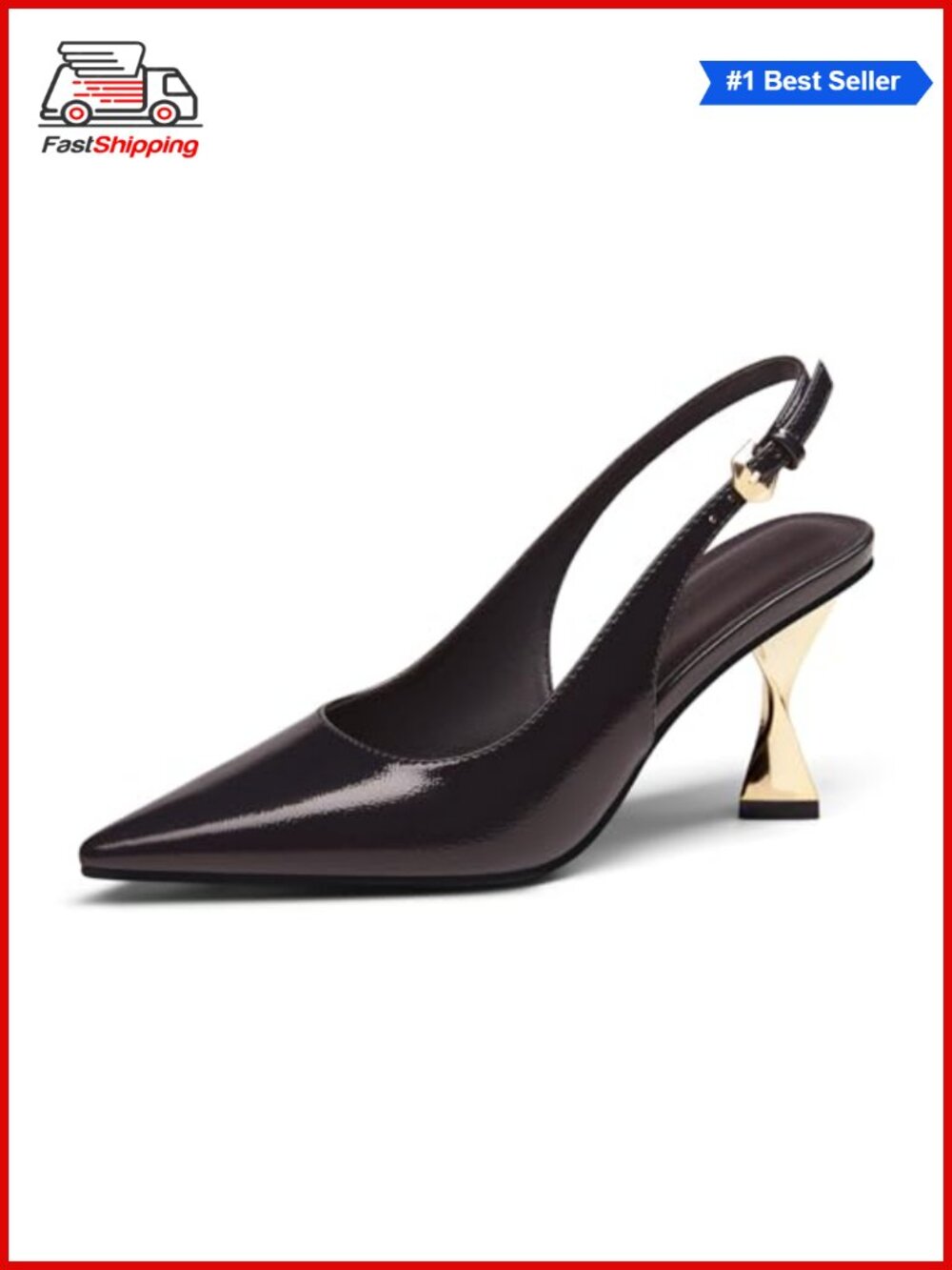 Kitten Heel Slingback Pointed Toe Pumps for Work Wedding Party